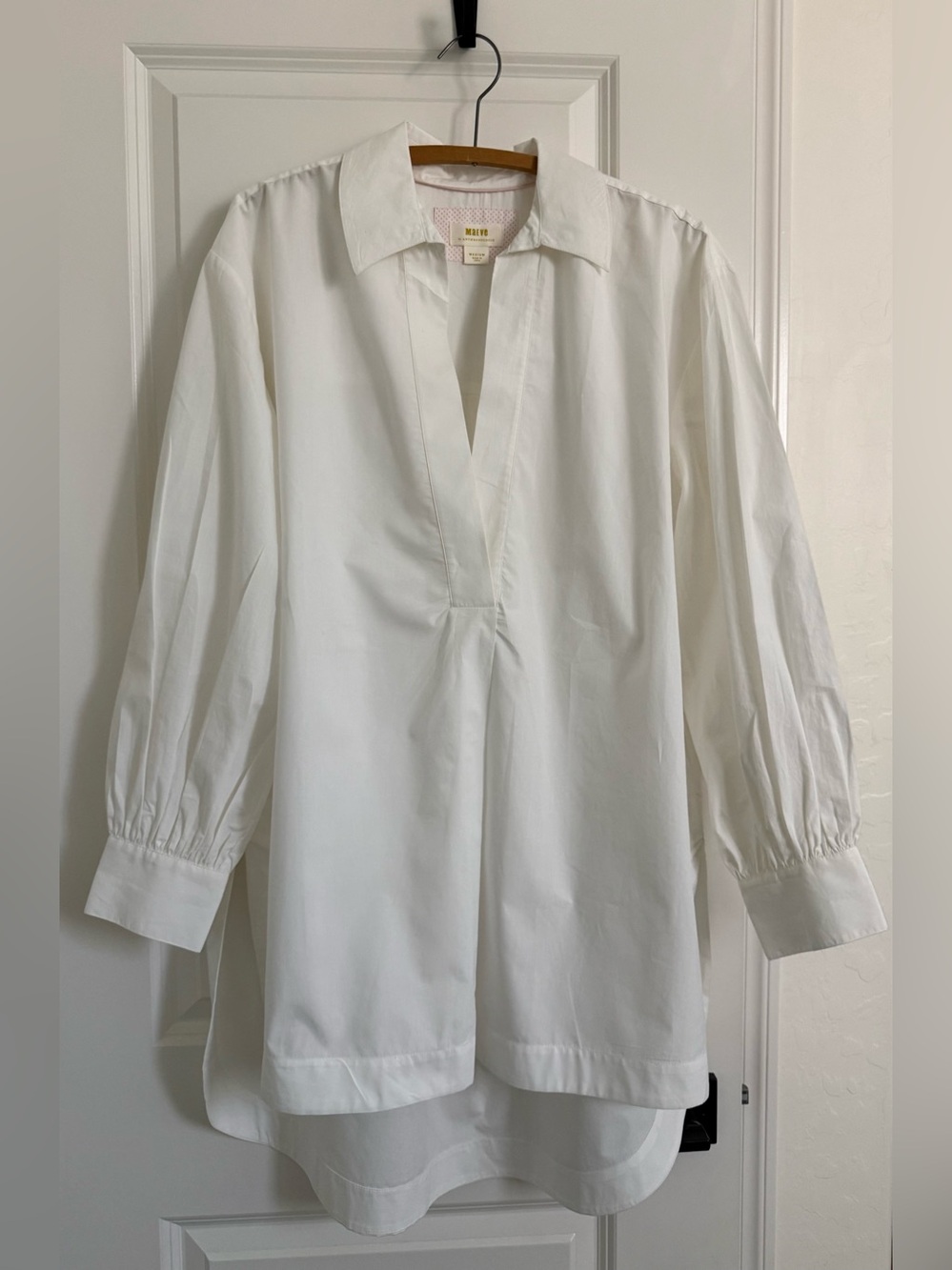 Anthropologie Maeve popover tunic hi low side slits artist blouse